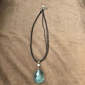 Pretty blue glass necklace.